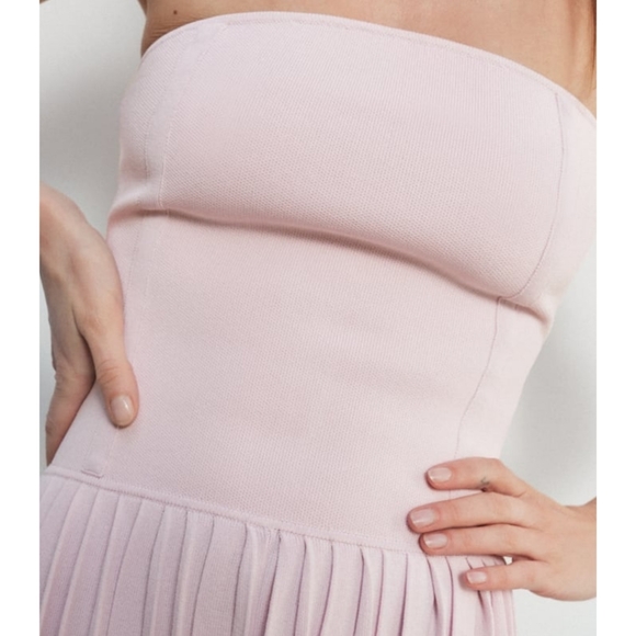Zara dress Knit Pink Pleated - Picture 3 of 8